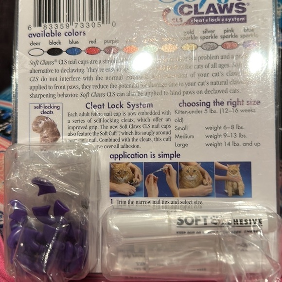 NEW In Package purple Soft Claws Nail Caps Covers for Cats size medium 9-13 lbs - Picture 2 of 2